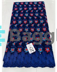 SWISS LACE - FLORAL NAVY BLUE - NAVYA GALERIE 
