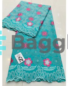 SWISS LACE - TURQUOISE/PINK- NAVYA GALERIE 